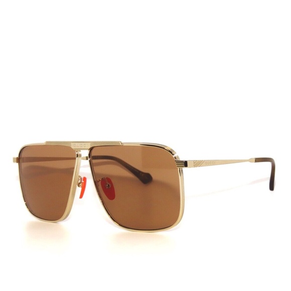 Gucci GG0840S 004 Gold Brown Sunglasses 0840 - Picture 1 of 6